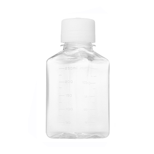 ขวดใสทรงเหลี่ยมปลอดเชื้อ พลาสติก PET PETG สำหรับเพาะเลี้ยงเซลล์และสารเคมี ขนาด 30 มล. 60 มล. 75 มล. 125 มล. 250 มล. 500 มล. - Product Image 4