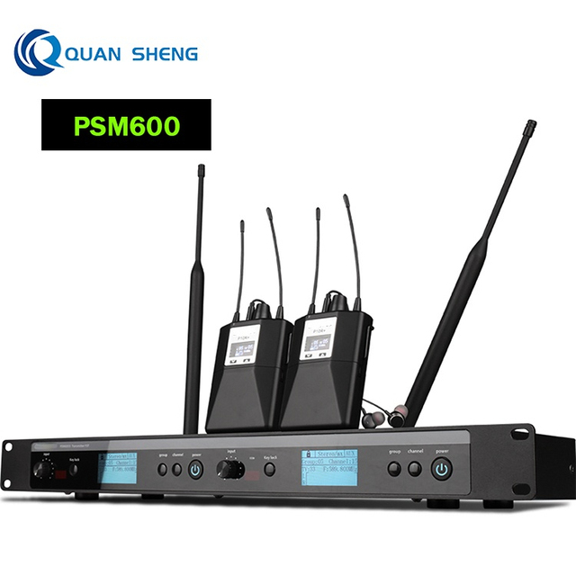PSM600 Stereo UHF in Ear Monitors Dual Channel Personal Wireless Monitoring System Stage Performance Instrument Metal for Studio