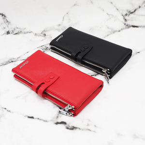 Cartera Larga para <span class=keywords><strong>Mujer</strong></span> Cossni, Cuero Genuino con Patrón Granulado, Múltiples Ranuras para Tarjetas, Cierre <span class=keywords><strong>de</strong></span> Cremallera, Diseño con Botón, Tarjetero - Product Image 3