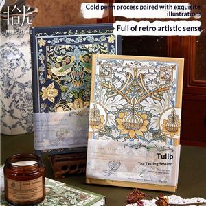 Carnet de notes haut de gamme Shiguang à couverture rigide plaquée à froid, série Poésie Fleurs Épanouies, ligné horizontal A5, idéal pour étudiants et cadeaux - Product Image 3