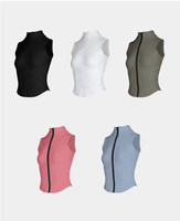 RUIQUWIN vente en gros personnalisé de haute qualité course sans manches gilet vêtements de sport veste sport femmes débardeurs fermeture éclair Yoga hauts