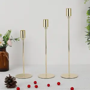 3 Set Metal Modern Minimalist amerikan romantik mum ışığında tutucu akşam yemeği süsler ev dekorasyon mumluk