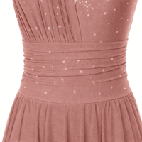Robe de danse Vennystyle New Lyric Stretch Spandex/Nylon avec diamants AB pour filles et adultes, pour la scène et les performances de danse de salon