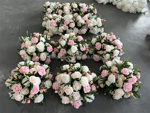FL-074 Centro <span class=keywords><strong>de</strong></span> <span class=keywords><strong>Mesa</strong></span> <span class=keywords><strong>de</strong></span> Flores Artificiales con Rosas <span class=keywords><strong>de</strong></span> Color Personalizado para Decoración <span class=keywords><strong>de</strong></span> Bodas y Fiestas - Product Image 2