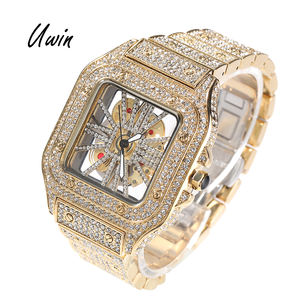 Reloj de Pulsera de Cuarzo UWIN Hip Hop Esqueleto Calado Cuadrado Resistente al Agua para Uso Diario para Hombre y Mujer - Product Image 2