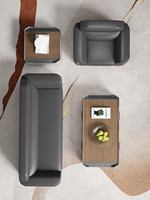 Ensemble de canapés de bureau modernes et luxueux 1+1+3, canapé modulaire sectionnel pour appartement et usage scolaire