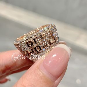 Стильное мужское кольцо на заказ, 9K-14K, золото с лабораторными бриллиантами, CVD, свадебные и праздничные украшения с сертификатом IGI - Product Image 2