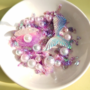 Série Océan : Écailles de queue de poisson irisées, flocons de sucre craquelé, perles et paillettes pour la fabrication de slime DIY et fournitures pour jouets en slime - Product Image 1