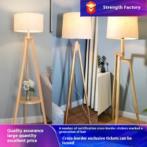 Hiện Đại Bắc Âu Nhật Bản Nghệ Thuật Gỗ Tam Giác Tầng Đứng Đèn Cho Phòng Ngủ Phòng Khách Văn Phòng Tùy Chỉnh Nhà Máy Chiếu Sáng E27 Vải LED - Product Image 3