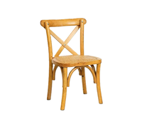 Chaise de salle à manger MULIGNA scandinave en rotin pour événements extérieurs, mariage, bistro, anniversaire, location, dossier croisé en bois, pour enfants
