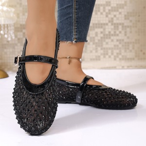 Women Mesh Glitter Flat Sandals Open Toe Rhinestone Summer <b>Beach</b> Casual <b>Shoes</b> - Product Image 5