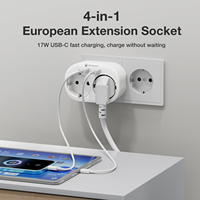 Enchufe de Pared Wontravel Portátil Mini de 17W con 2 Puertos Tipo C, Extensor de Enchufe Europeo 4 en 1