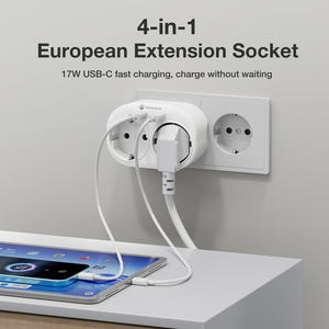 ปลั๊กพ่วง Wontravel Protabel Mini 17W 2 ช่องเสียบ Type C 4 in 1 แบบ EU - Product Image 3