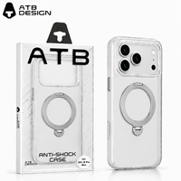 Coque de téléphone transparente avec béquille ATB pour iPhone 18 Pro Max, effet peau, antichoc, vente en gros, coque de téléphone magnétique personnalisée