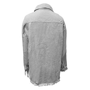 Chaquetas vaqueras de otoño y primavera para mujer, chaqueta vaquera de manga larga, camisa con botones, chaqueta sólida, chaquetones informales para <span class=keywords><strong>novio</strong></span> con bolsillos - Product Image 6