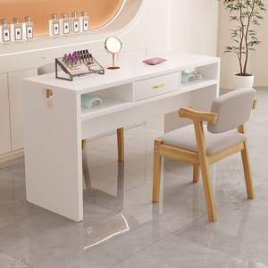 Qumeng Economical Japanese Style Single Double <b>Desk</b> Light Luxury Thickened Durable Modern Metal <b>Nail</b> <b>Desk</b> - Product Image 1