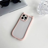 Acrylique mignon oreilles de chat étui de téléphone transparent adapté pour iPhone16/15/14/13Promax housse de protection