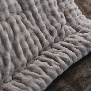 Sang Trọng Siêu Mềm Ấm Áp Giả Thỏ Lông Ném Chăn Tùy Chỉnh Mùa Đông Giường Chăn 3D Bong Bóng Bông Faux Thỏ Lông Chăn - Product Image 2