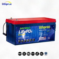 Batterie LiFePO4 rechargeable 25,6V 100AH Grade A 6K à décharge profonde Marine Smart BMS CAN Bus M8 Terminal CE RoHS IP67 OEM ODM
