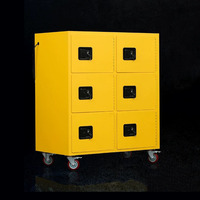 Armoire de stockage de batteries ignifuge et anti-explosion à 6 cellules verrouillable pour véhicules électriques, ordinateurs portables, scooters, ventilateur axial puissant
