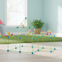 Set de 69 Piezas de Bloques de Construcción Modulares de Plástico ABS, Juguete de Construcción STEM, Kit de Castillo para Jugar en Interiores para Niños