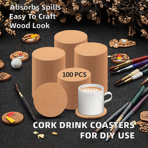 Wood <b>Coasters</b> Reusable Round <b>for</b> <b>Drink</b> Absorbent Blank DIY Crafts Laser Engraving Plants Painting Housewarming Gifts Wedding-IHC - Product Image 2