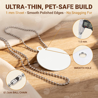 Plaques vierges en aluminium pour sublimation, pour médailles d'identification pour chien, avec chaîne, imprimables double face, 1 mm, pour pendentif photo ou logo DIY