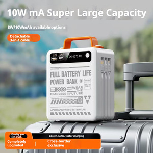 สถานีไฟฟ้าพกพา 100000mAh 100W พร้อมไฟ LED และสาย Type-C 3 เส้น สำหรับการตั้งแคมป์กลางแจ้งและการใช้งานในกรณีฉุกเฉิน - Product Image 2
