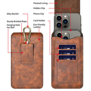 Accesorios deportivos para teléfono móvil para hombre, cartera universal magnética de cuero, riñonera para teléfono móvil, venta al por mayor - Product Image 2