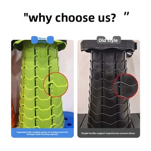 Sgabello Pieghevole Retrattile Rainbow per Esterni, Portatile, Regolabile, per Campeggio, Pesca, Casa, Viaggi - Product Image 4