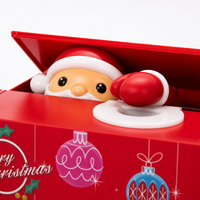 Tirelire électrique de Noël amusante en forme de Père Noël volant, pour enfants, en PVC, avec musique joyeuse, idéale pour les chaussettes de Noël