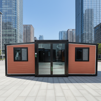 Conteneur extérieur étanche à double aile extensible, maison préfabriquée à montage rapide pour abri de voiture et bureau