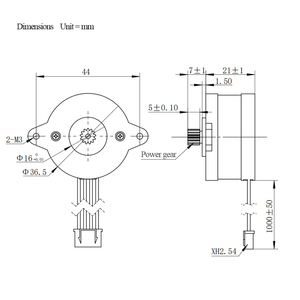 Motor paso a paso Samsr NEMA14 de 36 mm de largo, redondo, para impresora 3D Makebot Reprap, ángulo de paso de 1.8 grados - Product Image 1