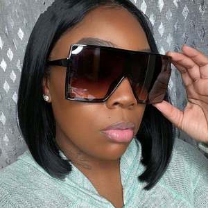 Lunettes de soleil vintage tendance avec logo personnalisé, dégradées, grande taille, UV400, surdimensionnées, carrées, pour hommes et femmes - Product Image 1