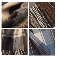 Luxus Polyester Long Style Hijab Wraps Weiche Quaste Custom Schal Winter Frauen Künstliche Kaschmir Plaid Winter Schal für Damen