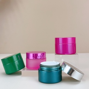 Frascos Cosméticos de Vidrio Esmerilado en Varios Colores (Verde, Azul, Rosa, Beige) de 50 ml/50 g, Frascos de Vidrio de Boca Ancha para Cremas - Product Image 5