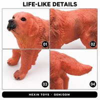 Jouet en PVC écologique rouge-orange 9,8x3x5,5cm, jouet souple pour chien, jouet éducatif sur le thème de la faune sauvage, décoration de bureau pour enfants