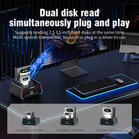 FIDECO desain baru RGB Offline Clone Hard drive, stasiun Dok 2.5 3.5 inci SATA HDD SSD duplikator