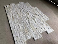Carreaux de marbre de quartz blanc vente en gros de Chine briques de placage de pierre ardoise pour mur extérieur d'immeuble de bureaux