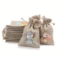 Cadeau de Noël Sac en jute Sacs de Noël Père Noël Sac de cadeaux avec cordon Pochette d'emballage cadeau pour bonbons