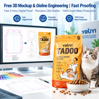 YOUYI Sachet Doypack pour aliments pour animaux de compagnie, imprimé par gravure, avec fermeture éclair double, résistant à l'humidité, thermoscellable, personnalisable OEM
