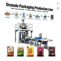 Mesin Pengemas Granul Snack VFFS Vertical Packer + Multi Head Weigher + Sistem Pemeriksaan Berat Deteksi Logam Konveyor