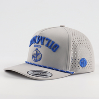 Casquette Snapback Personnalisée OEM Perforée au Laser avec Broderie 3D, Logo Patch en Caoutchouc, Décoration Corde, Casquette Sportive 5 Panneaux – Vente en Gros Usine