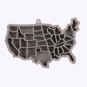 Amerika birleşik devletleri haritası tasarım silikon buz yapım makinesi küpü kalıpları ve tepsi - Product Image 4