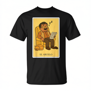 T-shirt Sleepy Grandpa Spanish Mexican Bingo pour grand-mère El Abuelo Card Design - Product Image 2