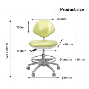 Nuevo taburete Dental médico Manual de Metal de alta calidad silla certificada CE 250kg capacidad de carga Ruedas silenciosas para dentista - Product Image 4