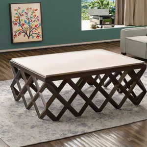 Table basse Raya en bois massif de style européen meubles en bois de teck robustes et durables pour la décoration de la maison du salon - Product Image 1