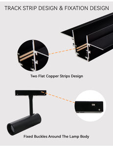 Aluminium <b>LED</b> Track <b>Light</b> Adjustable DC 24C 7W <b>Magnetic</b> Track Spot <b>Light</b> - Product Image 2