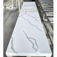 Plan de travail de cuisine en pierre artificielle Koris, quantité, feuille de marbre artificiel blanc, surface solide en acrylique