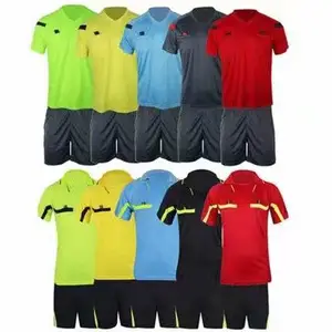 Toptan futbol forması futbol tişörtü üniforma düz toplu hakem futbol üniformaları takım için özel hakem üniforma futbol